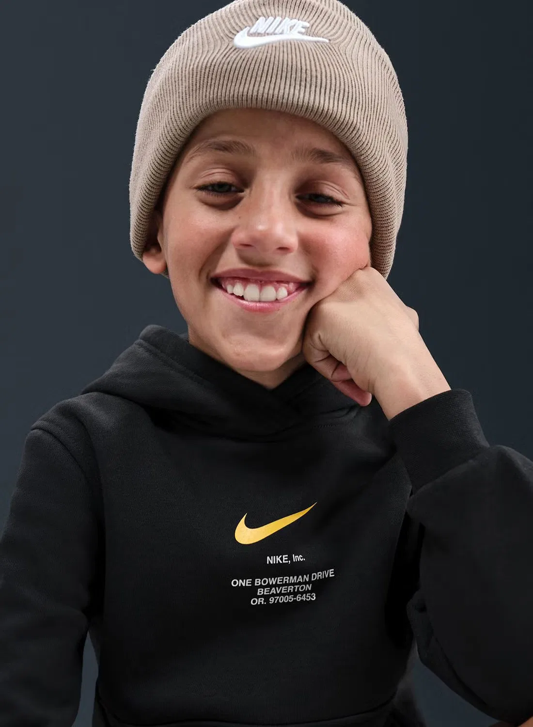 Худи с контрастными рукавами Nike Youth NSW Athletic, черный — фото 4