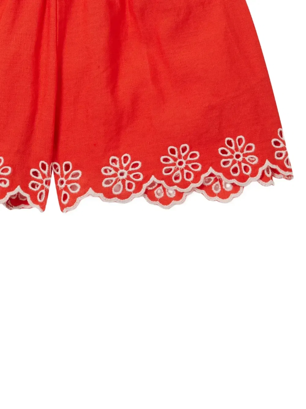 Шорты из шитья с фестончатым краем Stella McCartney Kids, красный — фото 4