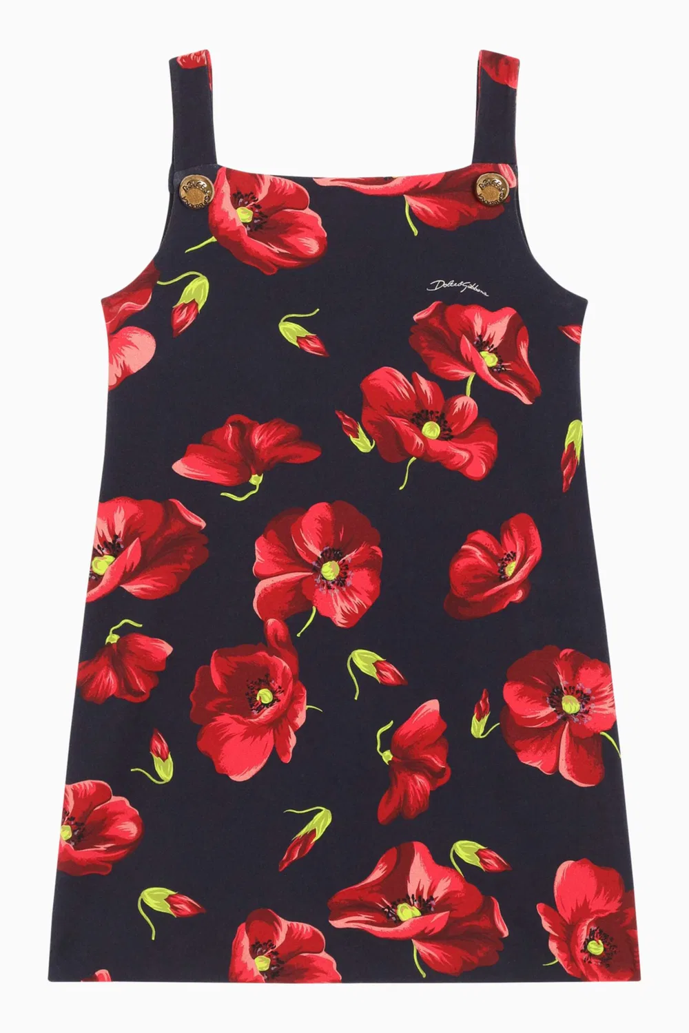 Платье с принтом мака Dolce & Gabbana