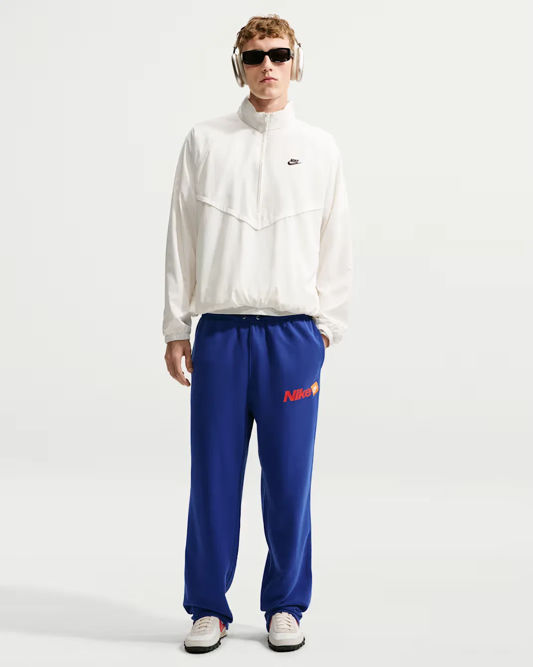 Мужские брюки с открытым низом из французской махровой ткани Nike Club, Deep Royal Blue/Deep Royal Blue/White