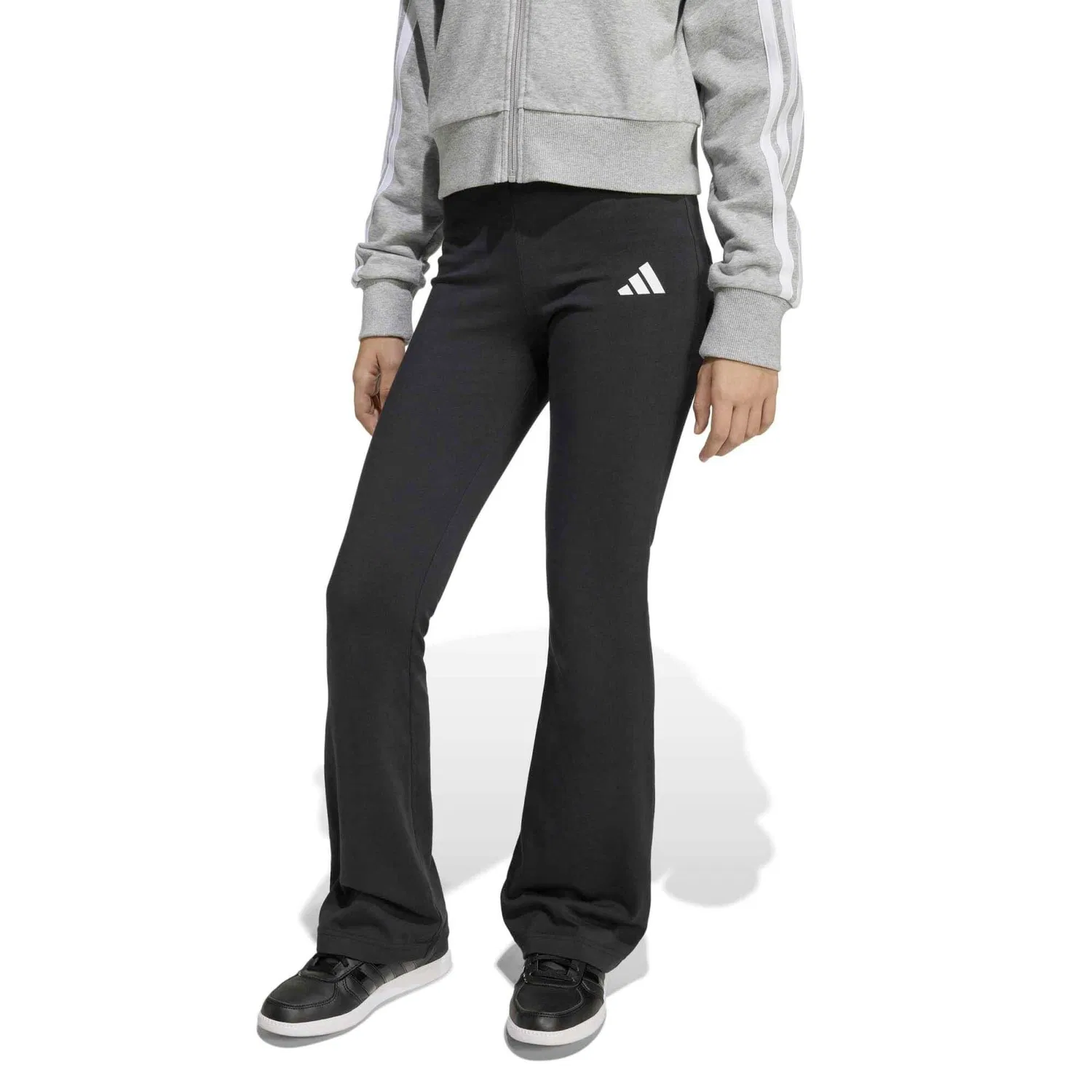 Детские леггинсы для девочек с расклешенным низом Adidas Sport Jg Sl Fla Leg, Schwarz — фото 2