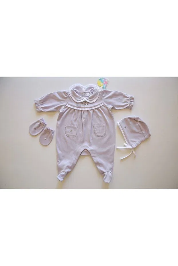 Детский комплект одежды для новорожденных 3 предмета 100% Supima Cotton Hcb Giyim, Lila