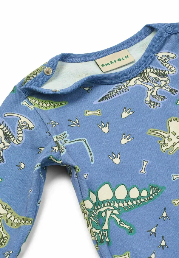 Боди с динозаврами Elstar long-sleeved with dinosaurs Smafolk, синий — фото 3