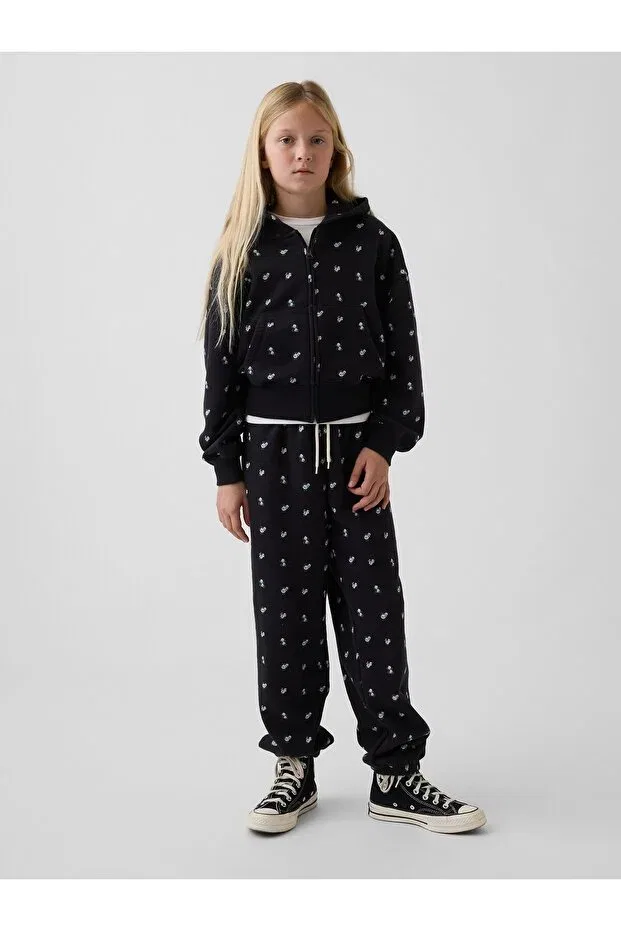 Детские спортивные штаны для девочек с принтом Vintagesoft Relaxed Jogger Gap, Black-003