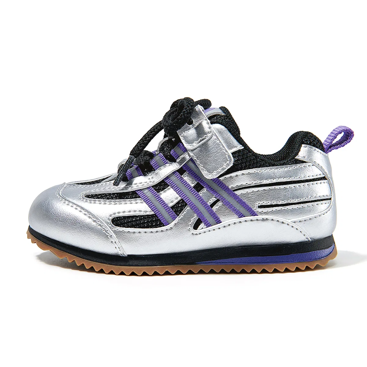 Детские кроссовки из экокожи с ретро-дизайном Barbie, Silver Purple