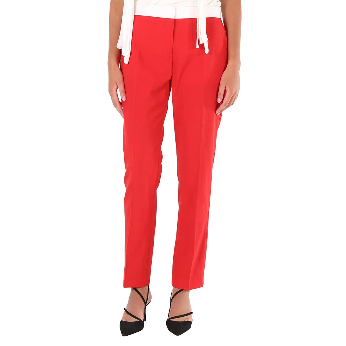 Брюки женские прямого кроя из шерсти Hanover Two-tone Wool Tailored Trousers Burberry, Bright Red