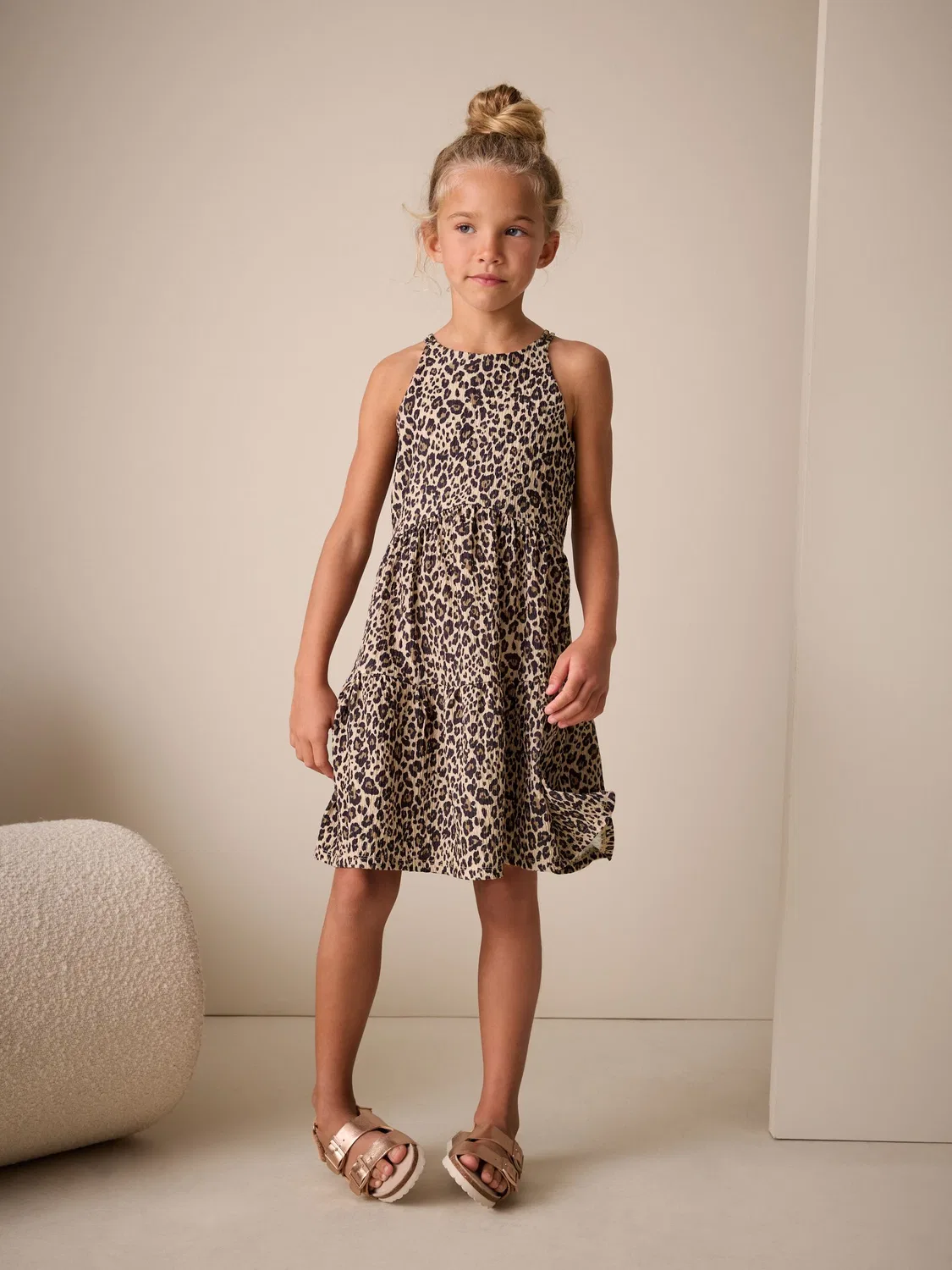 Платье летнее на бретелях Animal Strappy Crinkle Summer Dress Next, Animal