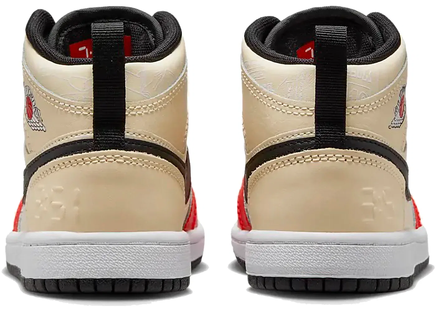 Детские кроссовки Lifestyle Jordan 1 Mid SS Jordan, Muslin/Black/White/Chile Red — фото 2