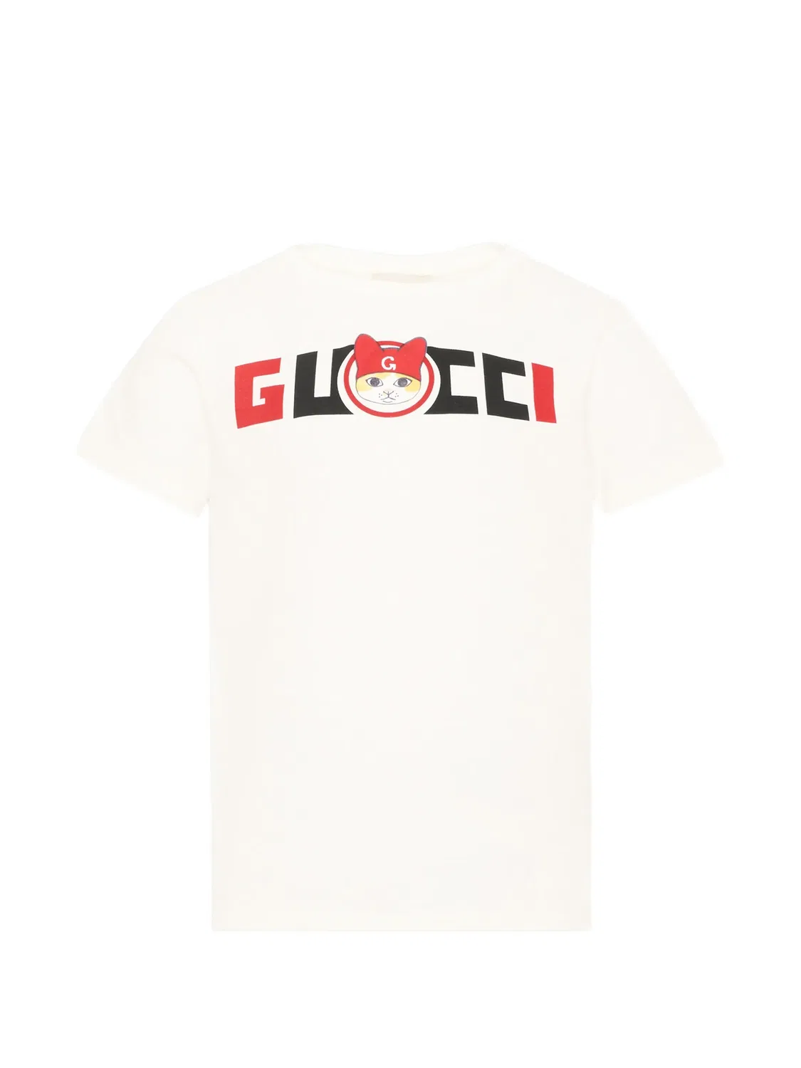 Футболка с принтом и логотипом Gucci Kids, нейтральные цвета