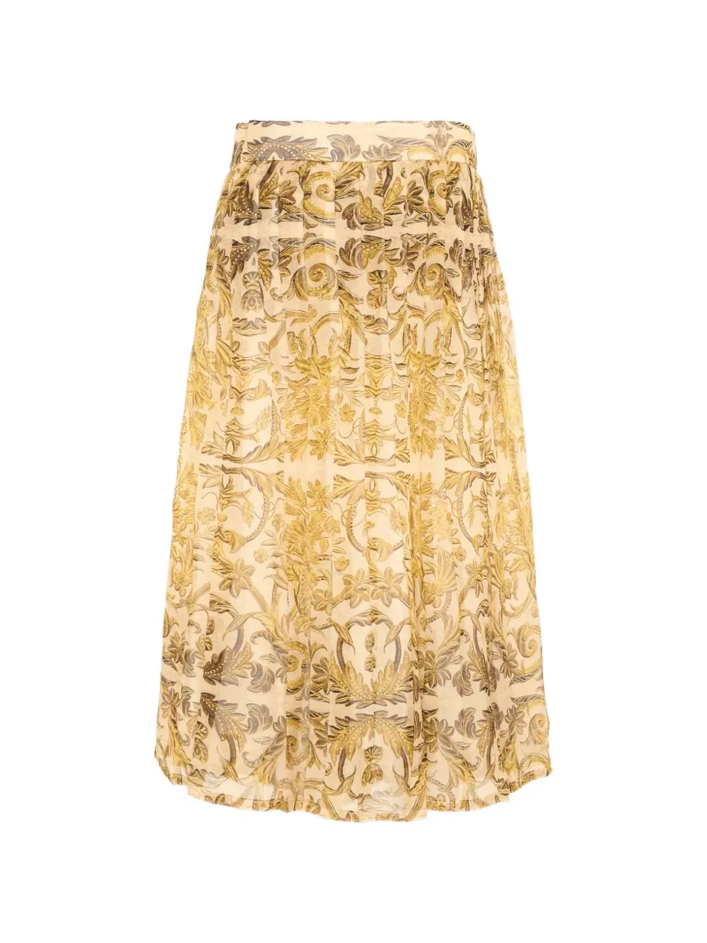 Плиссированная юбка с барочным принтом Roberto Cavalli Junior, золотой — фото 2