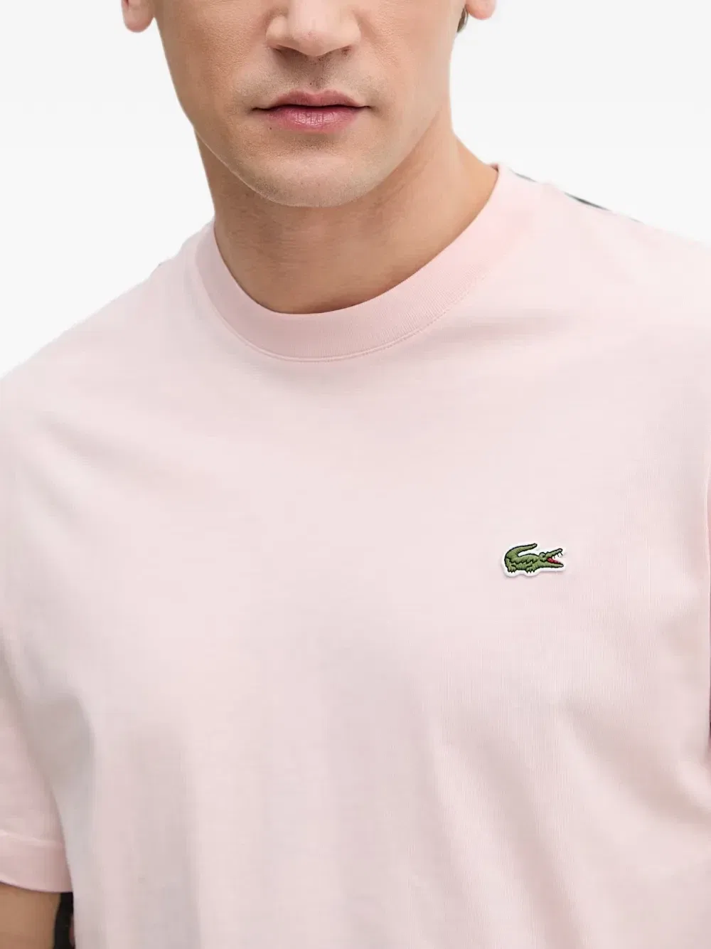 Футболка с круглым вырезом и нашивкой с логотипом Lacoste, розовый — фото 4