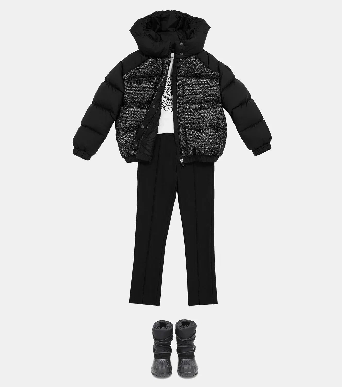 Пуховая куртка с молнией Hanife Moncler Enfant, черный — фото 2