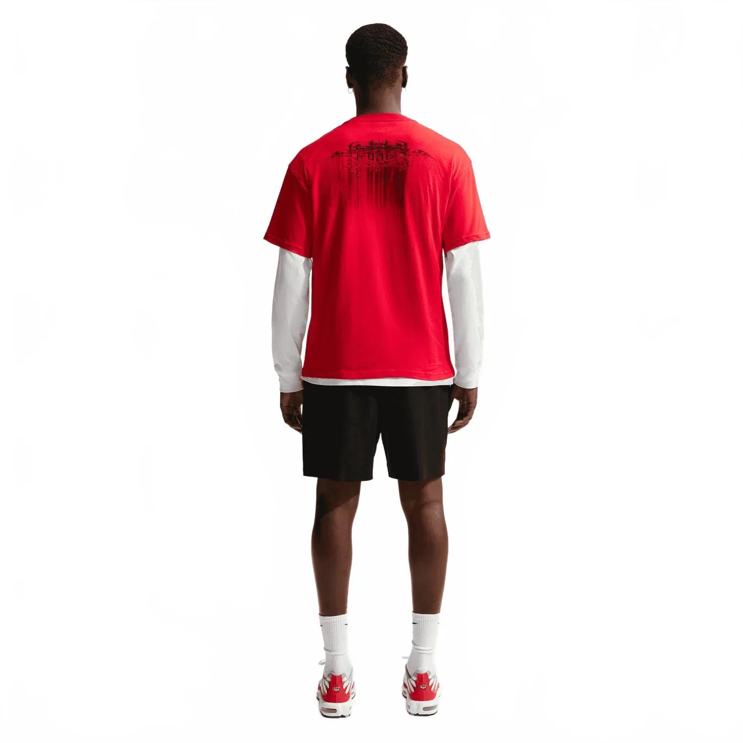 Женская футболка с длинным рукавом и принтом Chrome T-Shirt Nike, University Red/Black — фото 2