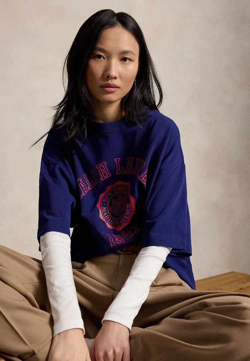 Футболка из хлопкового трикотажа с гербом RL - футболка с принтом Polo Ralph Lauren, Fall Royal — фото 4