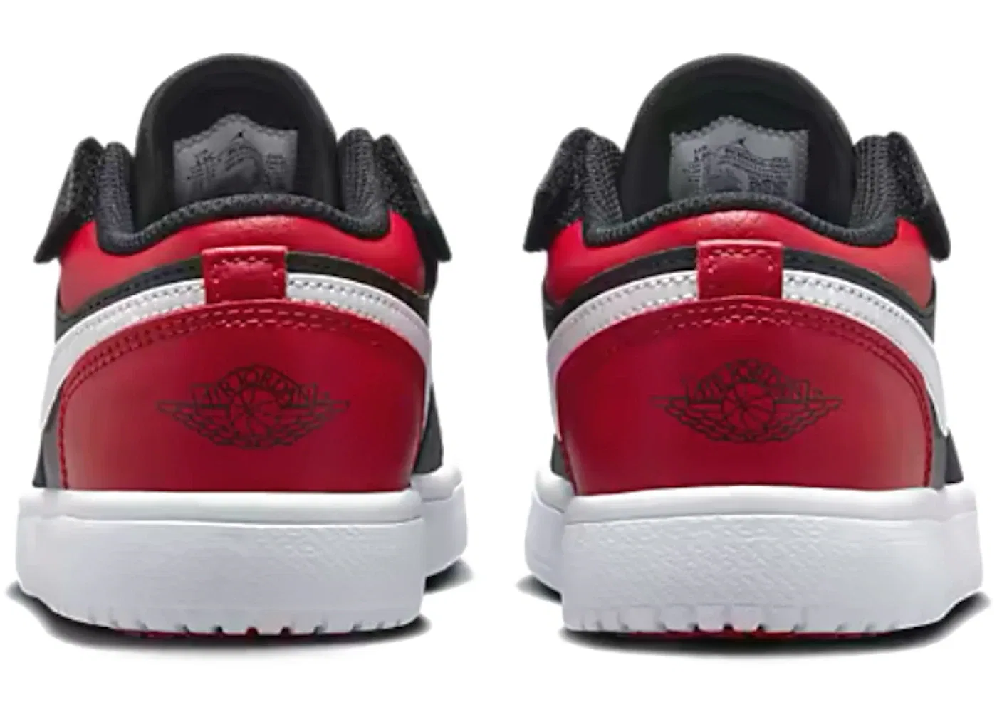 Детские кроссовки для мальчиков с принтом Jordan 1 Low Alternate Bred Toe Jordan, Black/White/Gym Red — фото 4