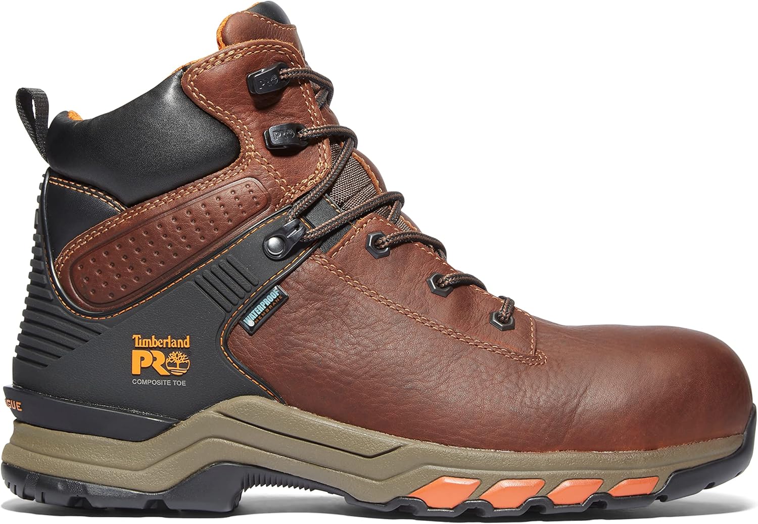 Мужские промышленные рабочие ботинки Timberland PRO Hypercharge с композитным носком, водонепроницаемые, высота 6 дюймов, коричневый — фото 4