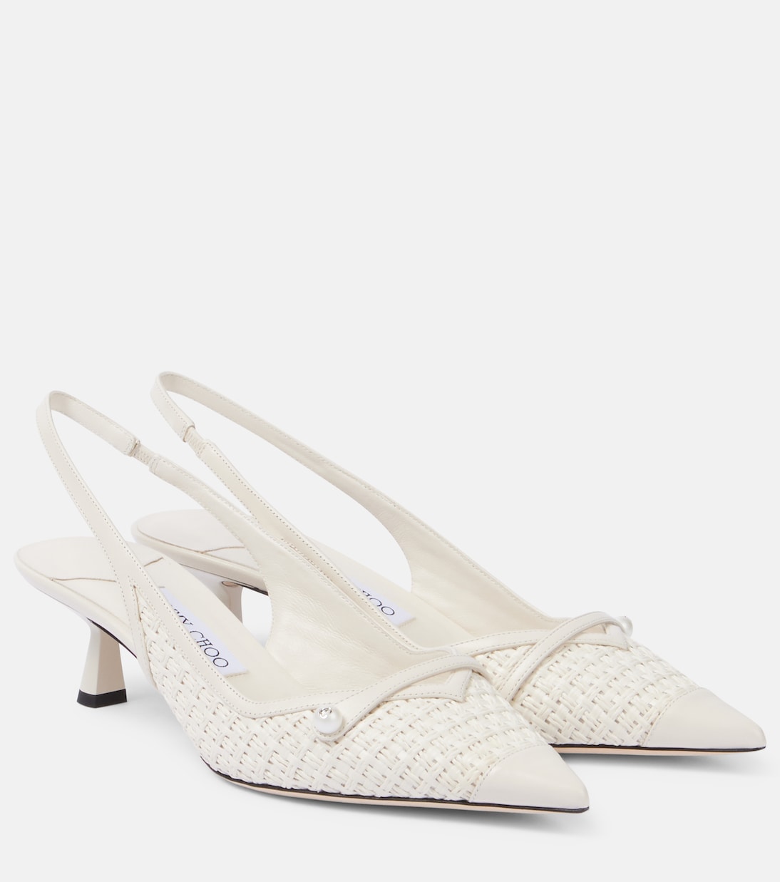 Amita 45 плетеные туфли-лодочки на шпильке с ремешком Jimmy Choo, Latte
