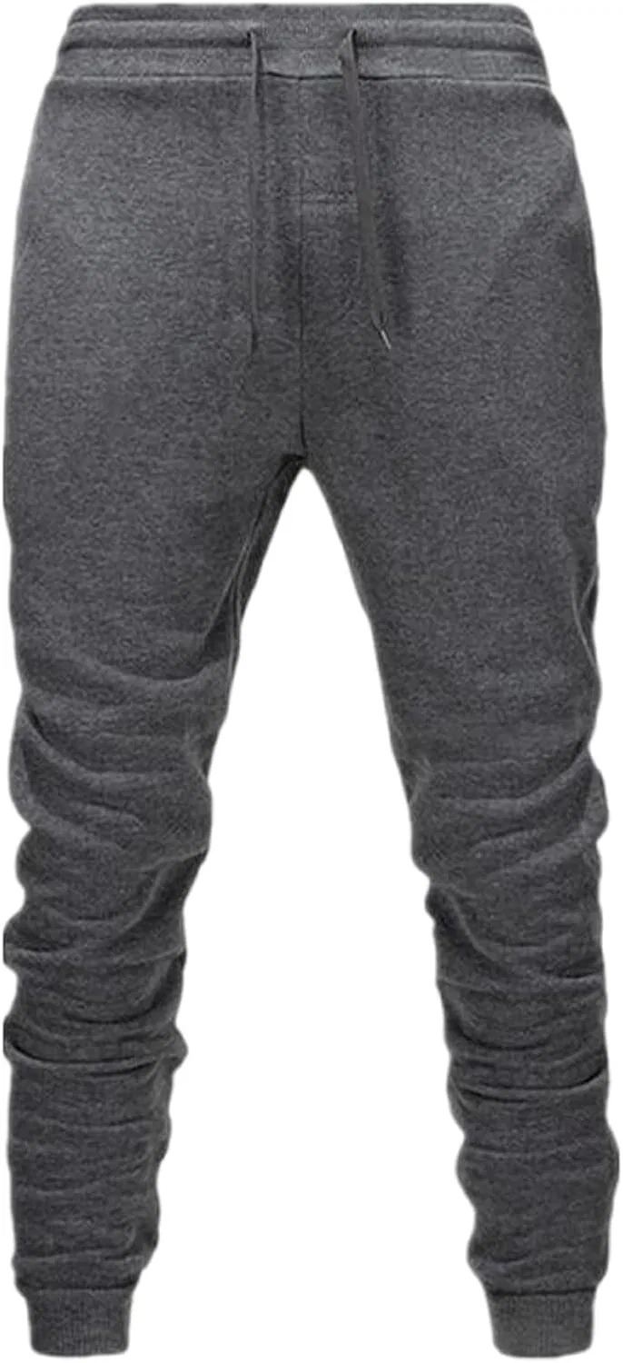 Мужские спортивные штаны с эластичным поясом, Slim Fit, тёмно-серый