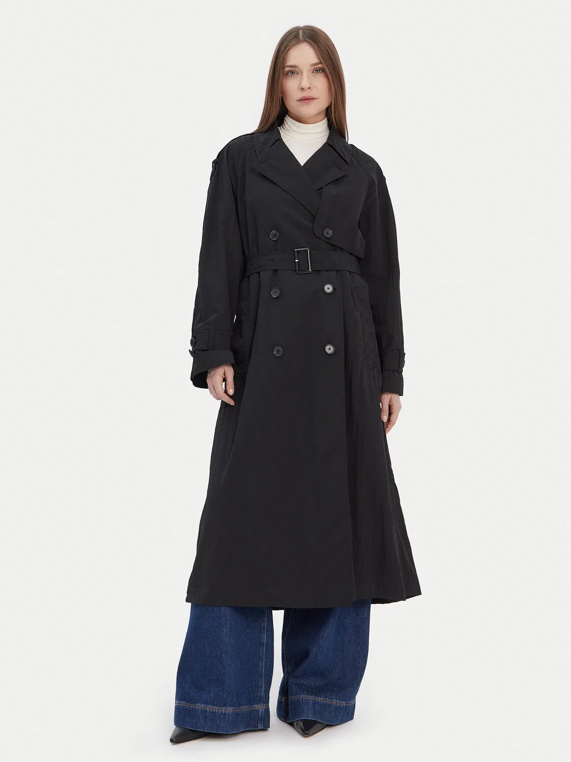 Женский тренч оверсайз Tommy Hilfiger, черный