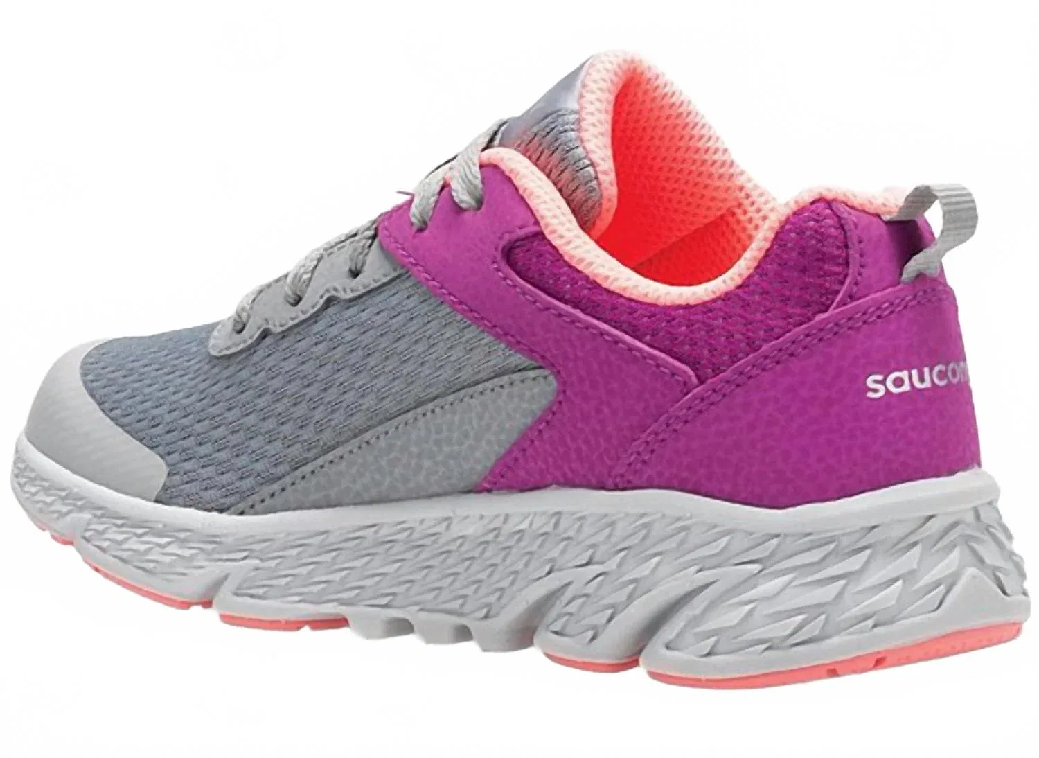Детские кроссовки для девочек с шнуровкой Wind Sneakers SAUCONY, Purple/Grey — фото 2
