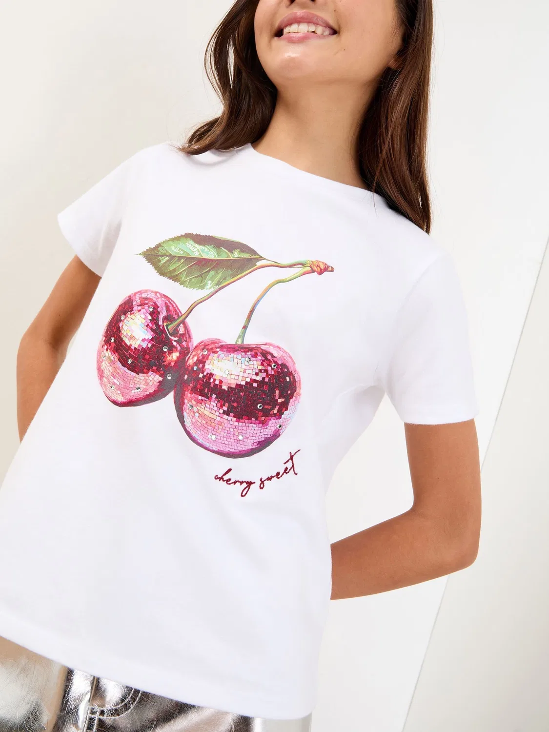 Футболка с принтом Disco Cherry Lipsy, белый — фото 2
