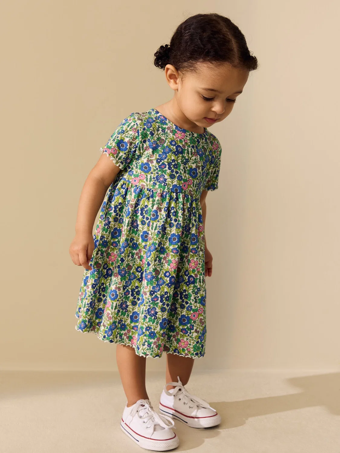 Платье с коротким рукавом, Blue Floral Next, голубой цветочный