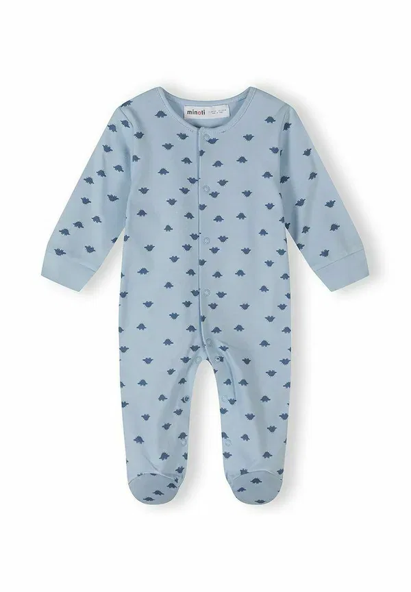 Комплект из 3 хлопковых пижам-слипов с динозаврами Minoti, light blue/white, белый/светло-голубой — фото 4