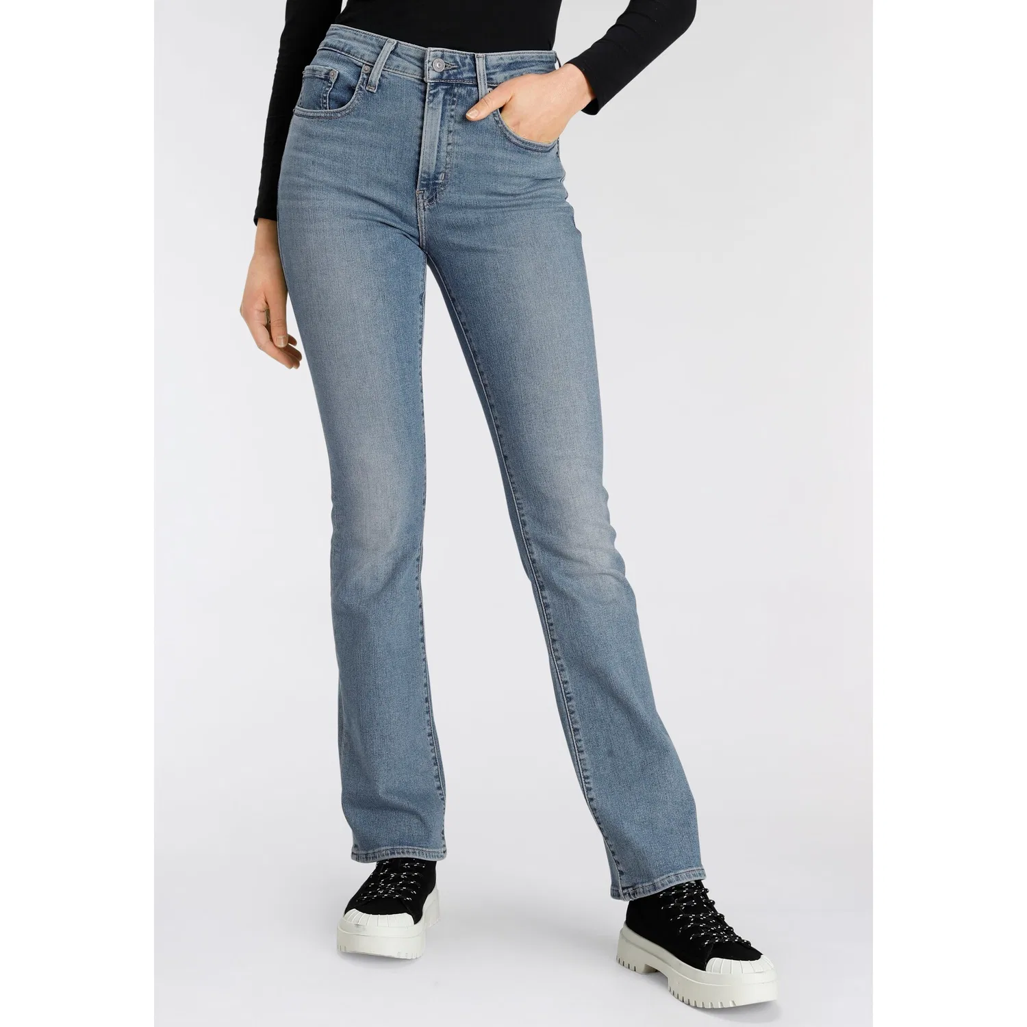 Женские джинсы клеш с высокой посадкой 725 Levi's, Light Indigo Worn In