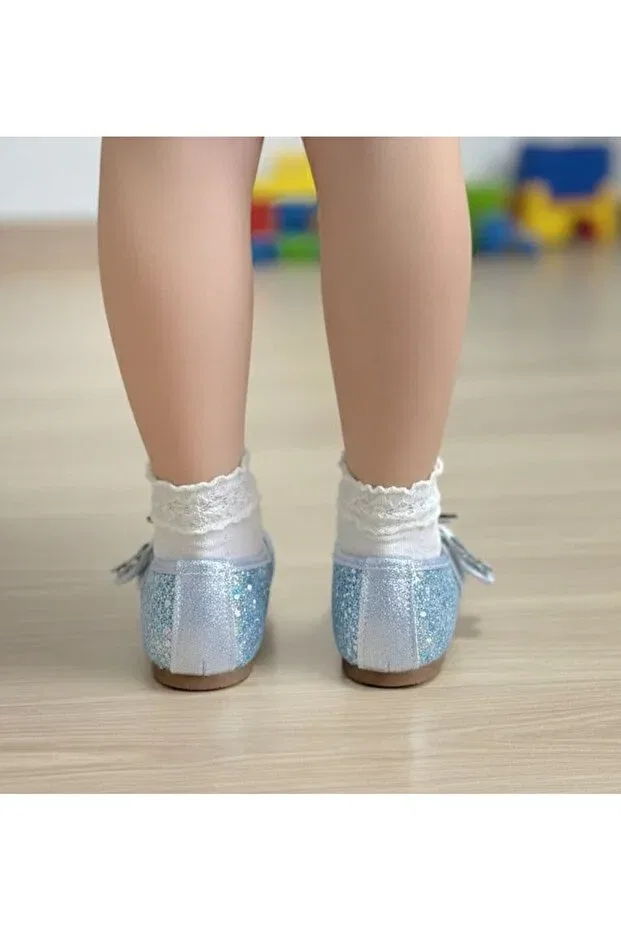 Детские балетки для девочек из искусственной кожи Surpie Shoes, Blue — фото 2