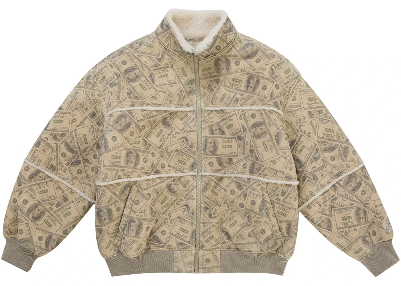 Мужская куртка-бомбер из овчины с капюшоном Jacket Supreme, White — фото 4