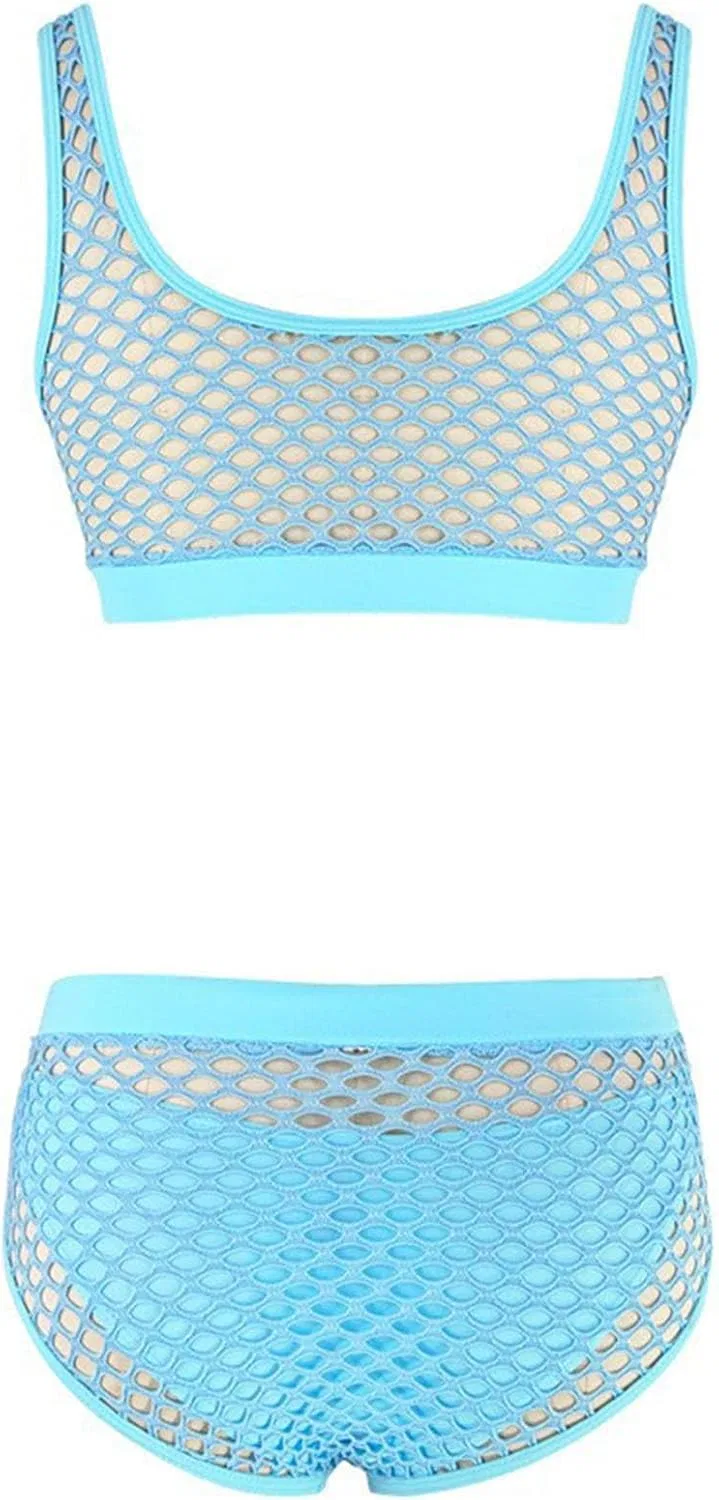 Женский купальник бикини с высокой талией High Cut Tummy Control, Blue — фото 2