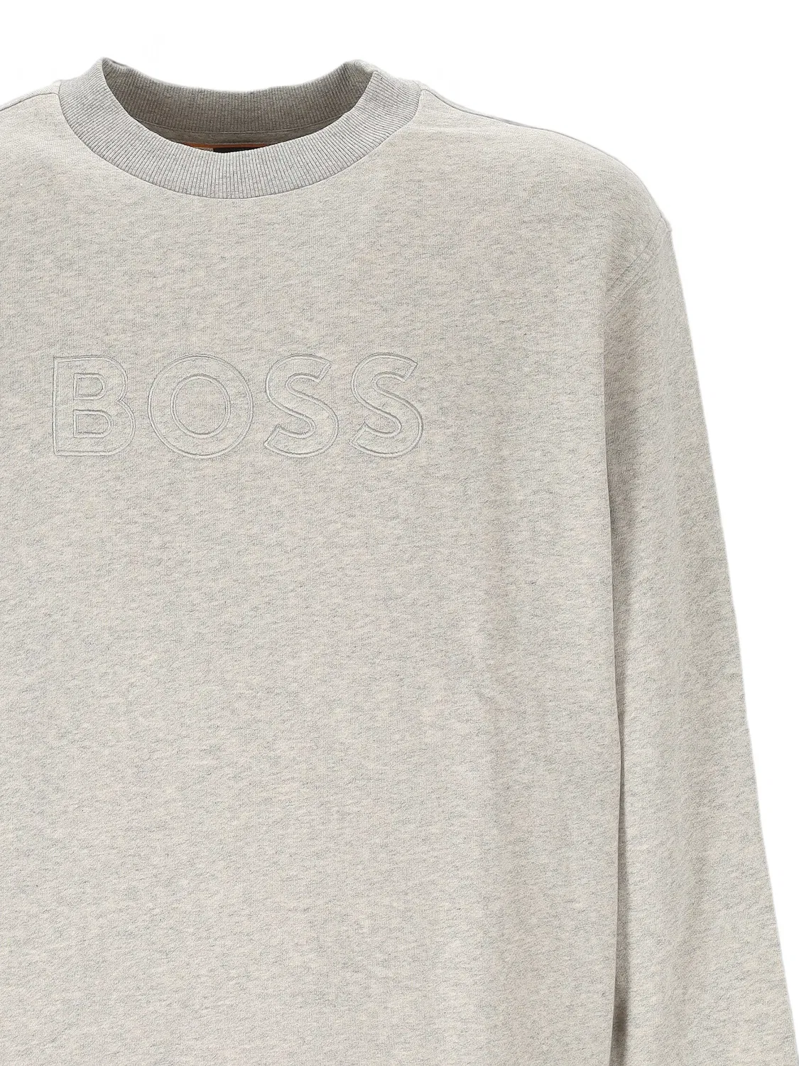 Свитер с вышитым логотипом Boss, серый — фото 3