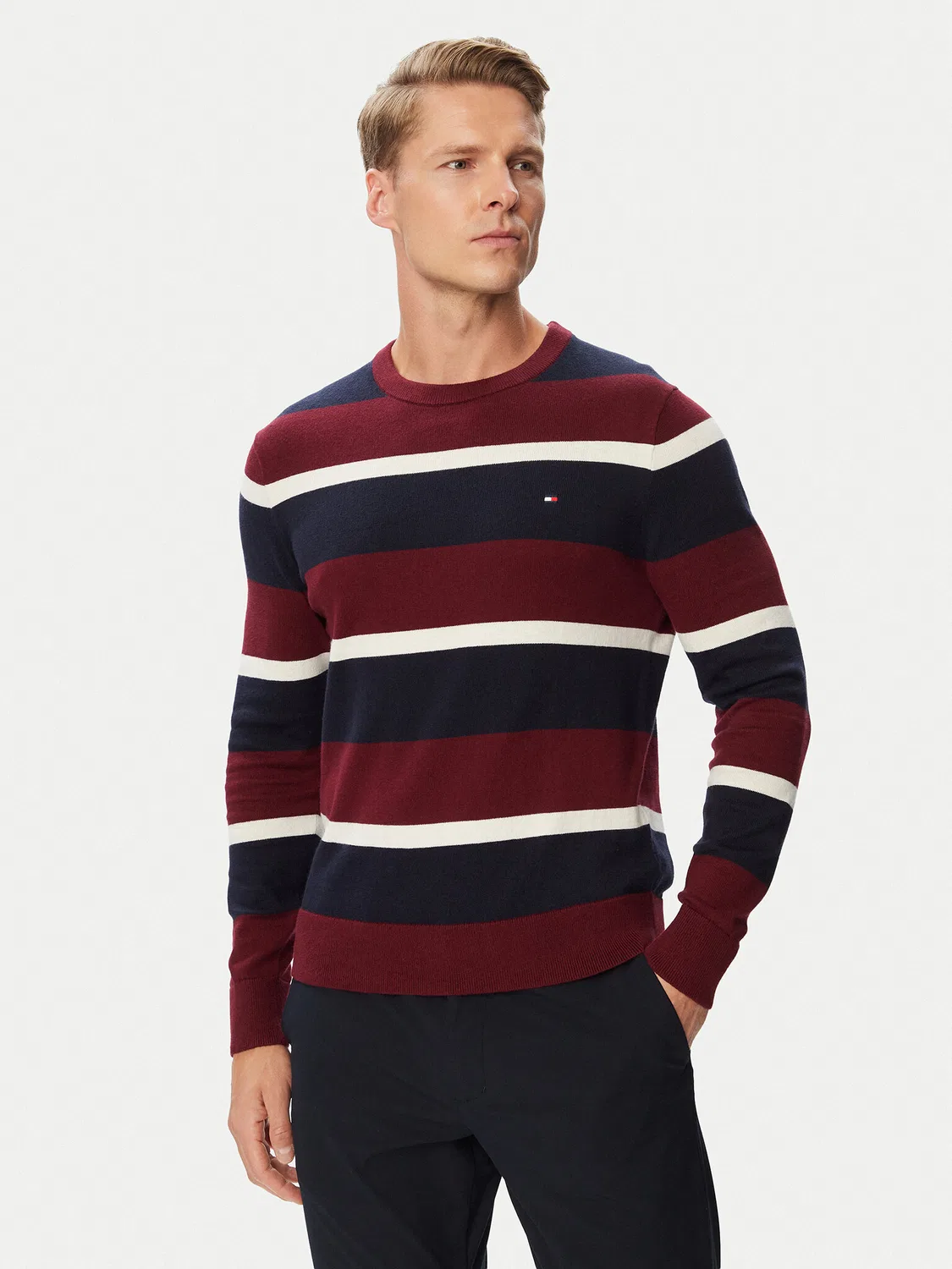 Мужской пуловер стандартного кроя Pima Tommy Hilfiger, разноцветный