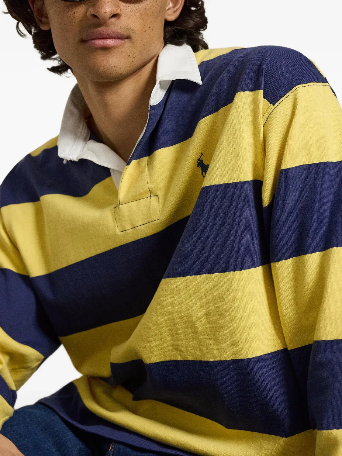 Хлопковая рубашка-поло синяя Polo Ralph Lauren, синий — фото 2