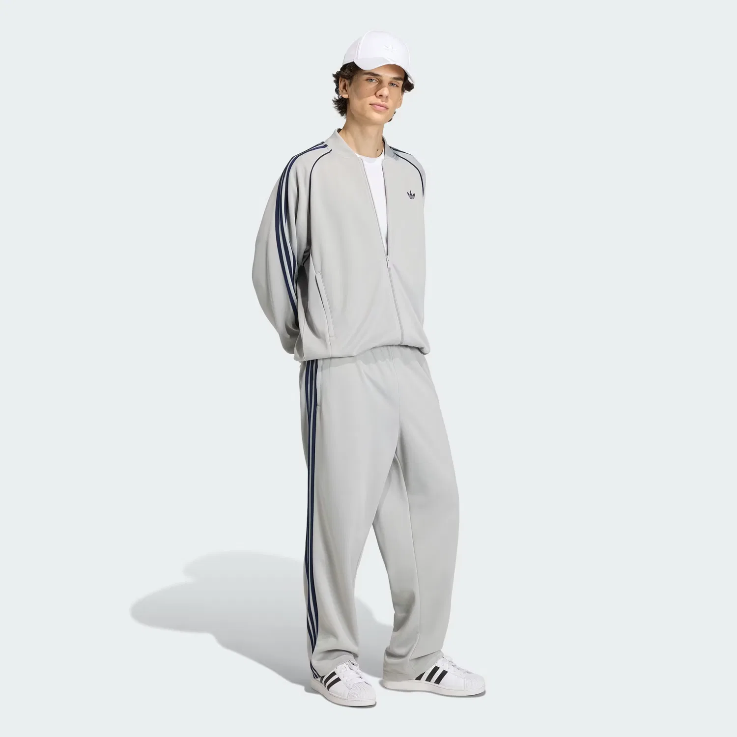 Мужская олимпийка свободного кроя Adicolor Classics Loose Tracktop Adidas Originals, серый — фото 3
