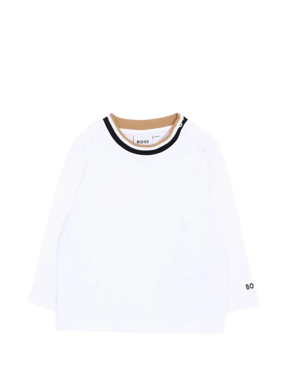 Полукомбинезоны с нашивкой-логотипом Boss Kidswear, бежевый — фото 4