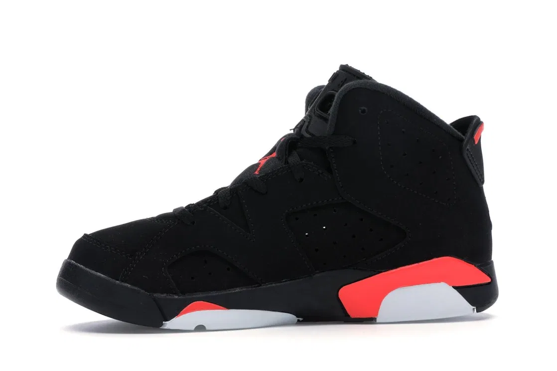 Детские кроссовки Lifestyle с перфорацией Jordan 6 Retro Jordan, Black/Infrared — фото 3