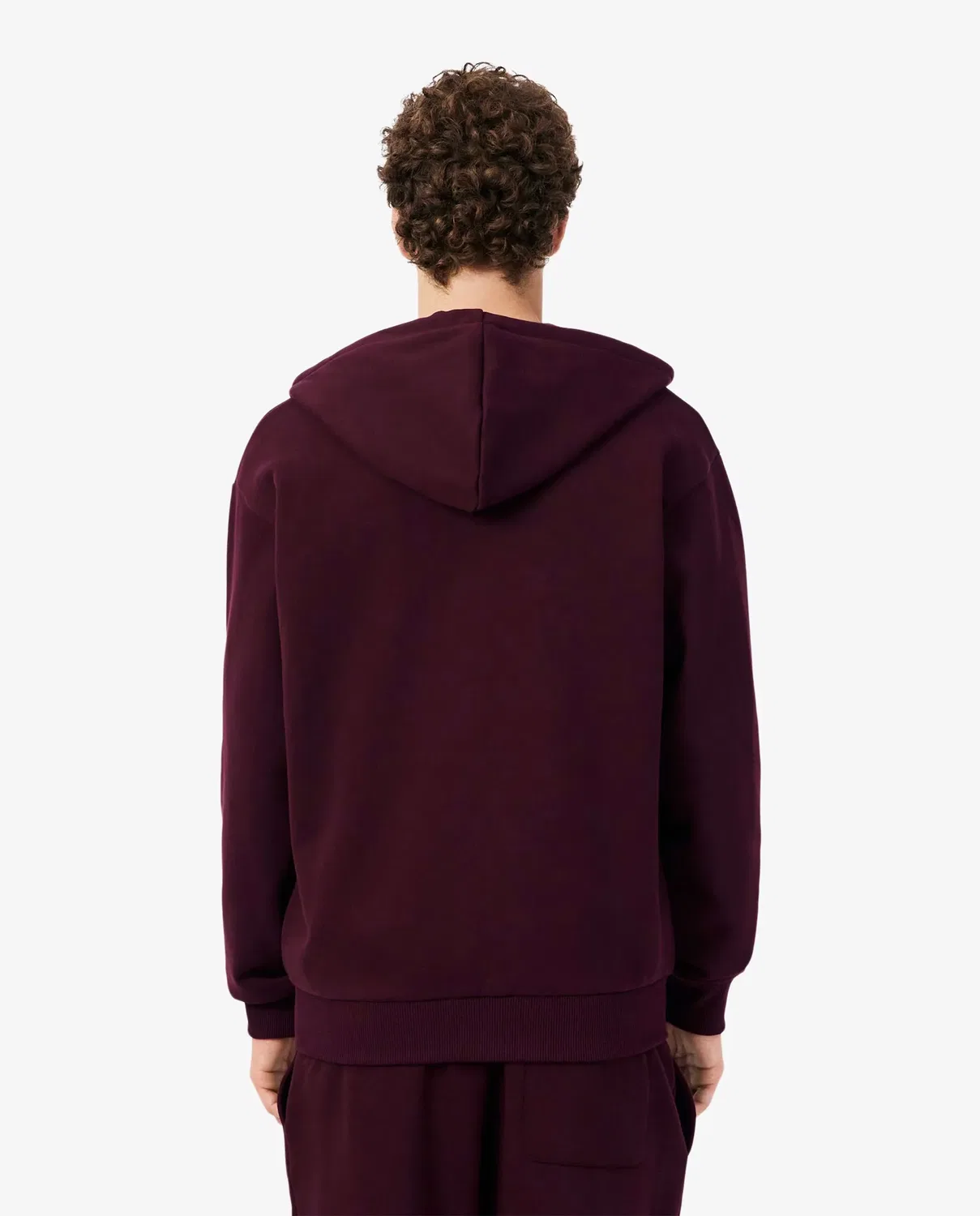 Мужская худи Lacoste из флиса, с капюшоном, цвет Marrón — фото 2