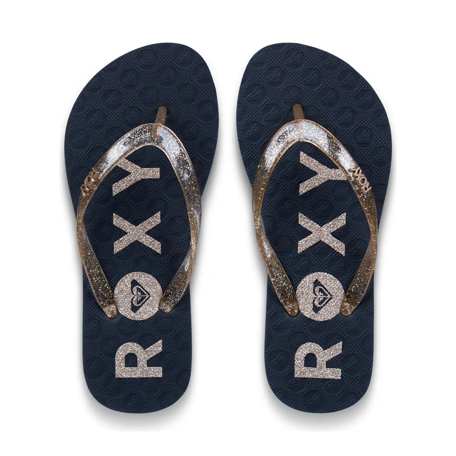 Детские шлепанцы для мальчиков с блестками Roxy, Цвет Oro / Plata — фото 4