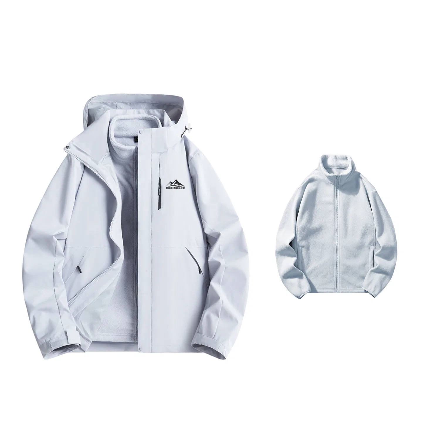 Детская ветровка-дождевик с капюшоном Windproof Thermal Water Repellent 3-in-1 ROBINHOOD, Mint Green — фото 4