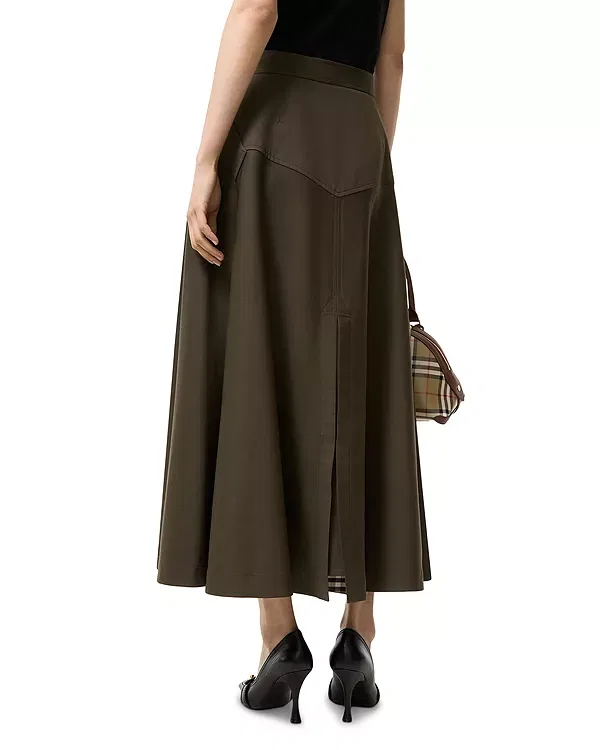 Женская юбка миди из шерстяного твила Burberry, Bright Caper — фото 2