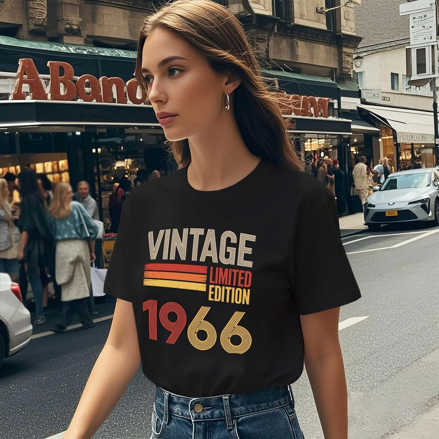 Мужская футболка с графическим принтом Vintage 1966, Allblack — фото 3