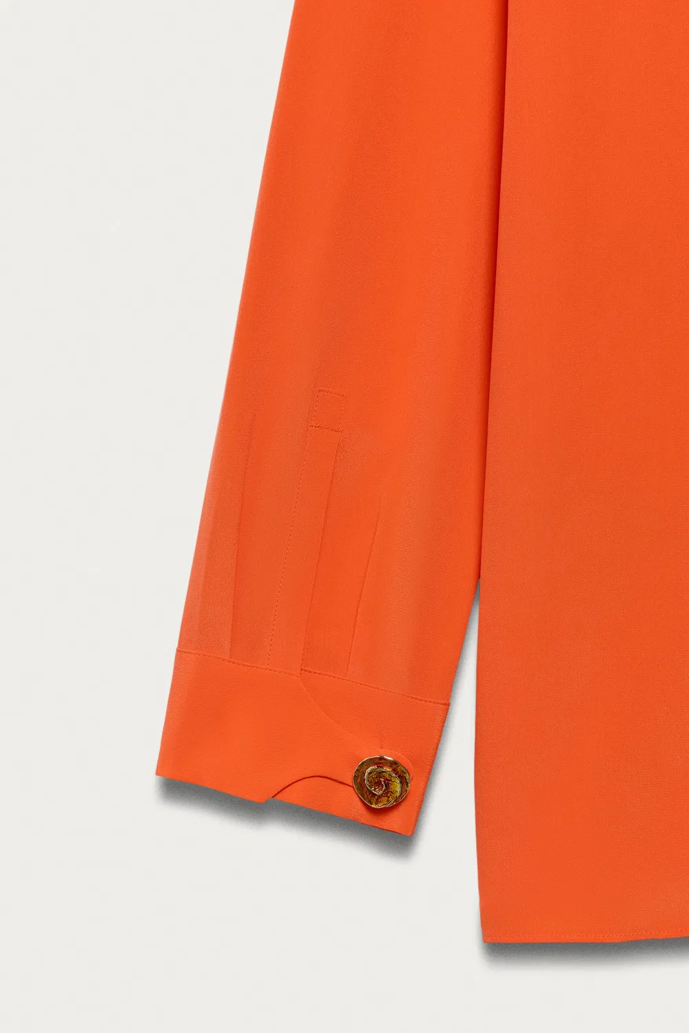 Шелковая рубашка Marisa Berenson x Zara, 100%, Red/Orange — фото 4