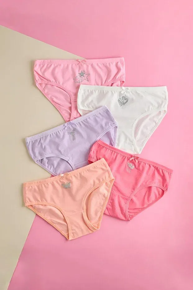 Детское белье для девочек хлопковое 5-комплект Slip Panties Katia&Bony, Multicolor