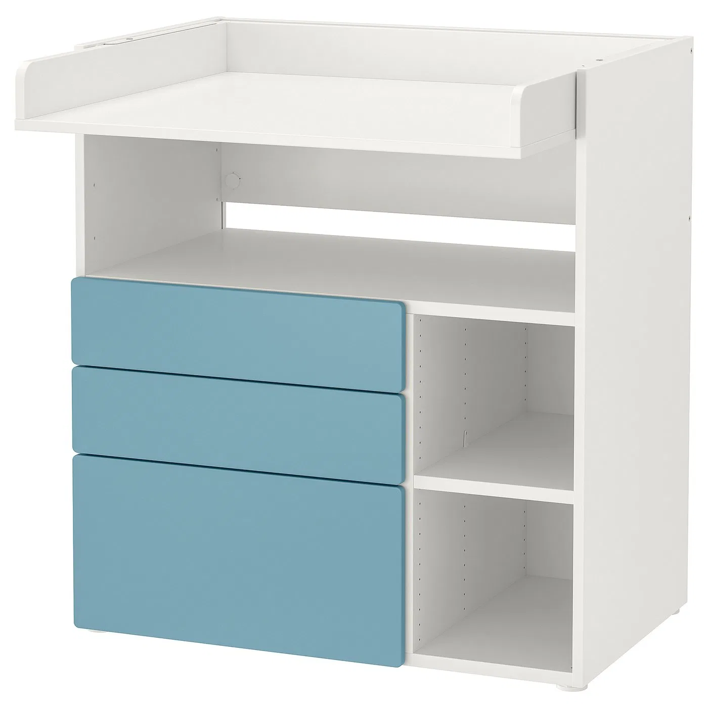 IKEA SMÅSTAD Пеленальный столик, бело-голубой, с 3 ящиками, 90x79x100 см