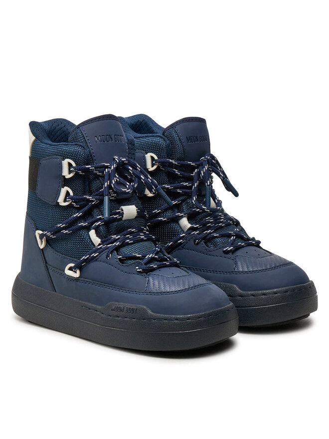 Зимние ботинки женские Moon Boot Park Sneaker комбинированные, темно-синий — фото 3