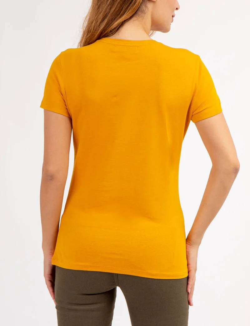 Женская футболка U.S. Polo Assn. Crew Neck, золотой — фото 2