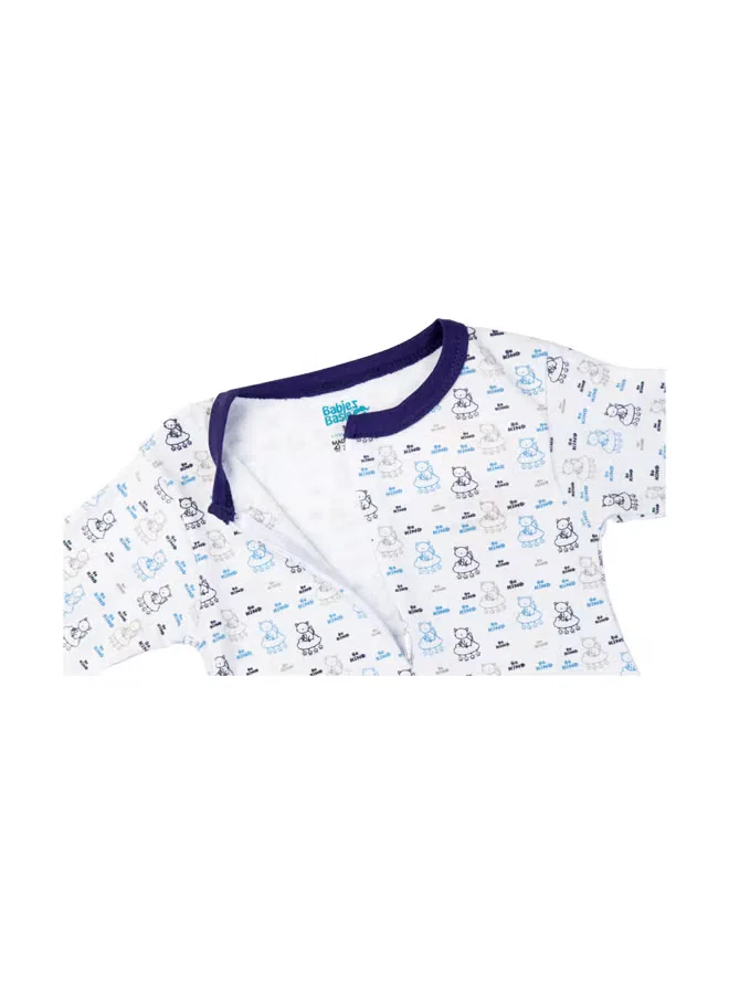 Боди-комбинезон с принтом с длинным рукавом Babies Basic, голубой — фото 4