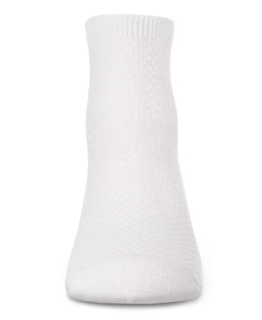 Детские носки-следки с пике-фактурой, модель Pique Stitch MeMoi, White — фото 2