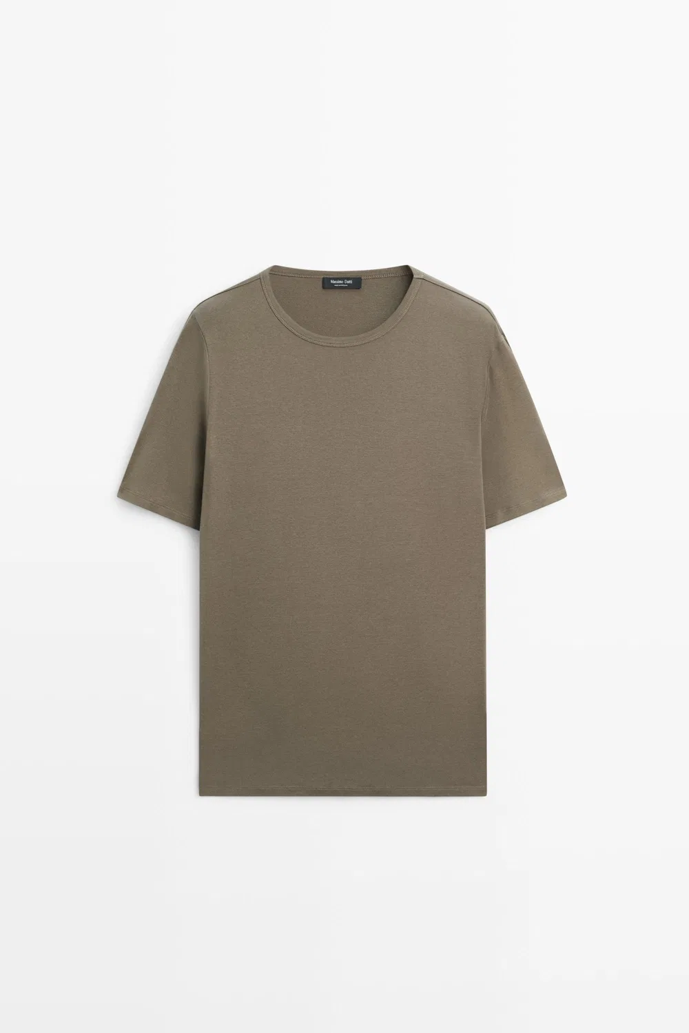 Футболка Massimo Dutti 100% Cotton Short-sleeve, хаки — фото 2